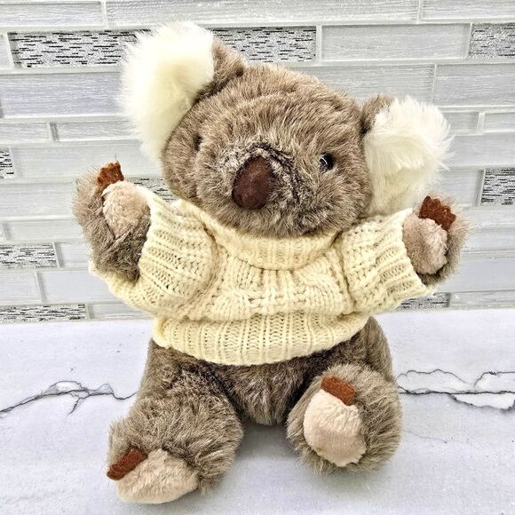 Vintage 1986 Prestige Mac Tavish Koala Bear Plush Stuffed Animal 9" Sweater Toy - Picture 1 of 9